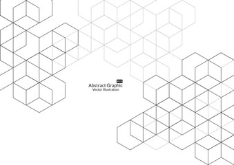 Fototapeta premium Streszczenie tło pola. Nowoczesna technologia z kwadratową siatką. Geometryczny na białym tle z liniami. Komórka kostki. Ilustracji wektorowych