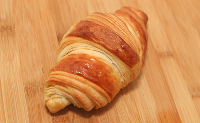 freshly baked croissants on table, top view - Image