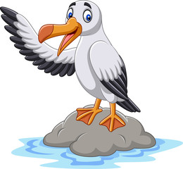 Naklejka premium Kreskówka macha ładny albatros