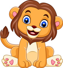 Cartoon funny baby lion