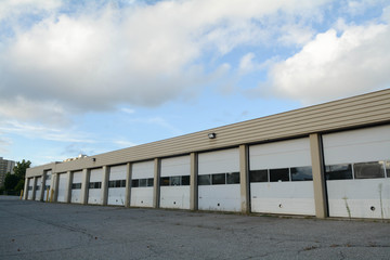 Garage Building Workshop Blue Sky Wide Angle