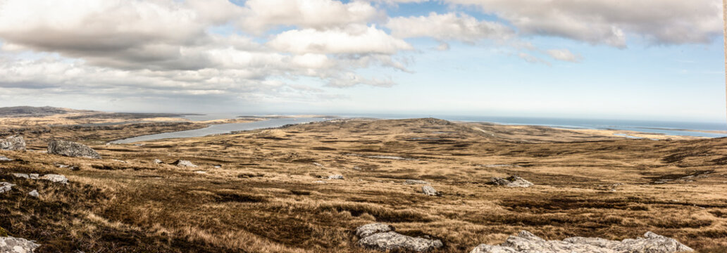 View of Stanley Falkland islands fro Mount Tumbledown