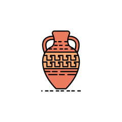 pot, pottery, decoration, Greek icon. Element of history color icon for mobile concept and web apps. Color pot, pottery, decoration, Greek icon can be used for web and mobile