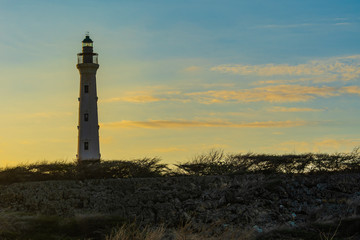 California Lighthouse in Aruba early morning