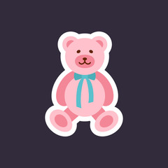 Teddy bear flat vector icon
