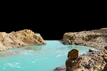 rock isolated on black background.