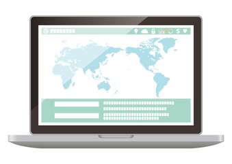 パソコン スマホに共通するレスポンシブデザインテンプレート フラットデザインイラスト Wall Mural Rrice