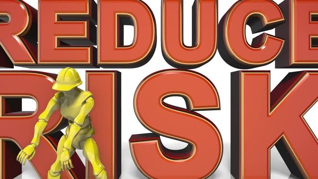 Reduce risk workplace health and safety welfare at work animation title