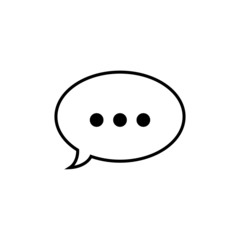 Vector illustration of comment icon, speech bubble icon with three dots.