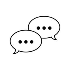Vector illustration of comment icon, speech bubble icon with three dots.