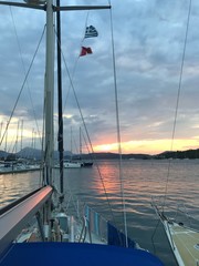 Sunset from sailboat