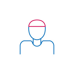 Islam, muslim man  2 colored line icon. Simple blue and red element illustration. Islam, muslim man  concept outline symbol design from Islam set