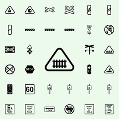 manned level icon. Railway Warnings icons universal set for web and mobile