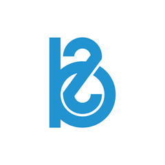 letters b2 simple geometric logo vector