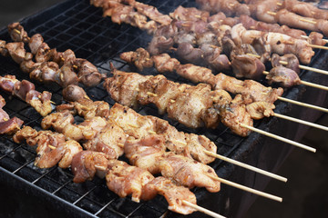 Mala, Barbecue pork Toast grill sauce with Sichuan pepper, Thai Street food - Image