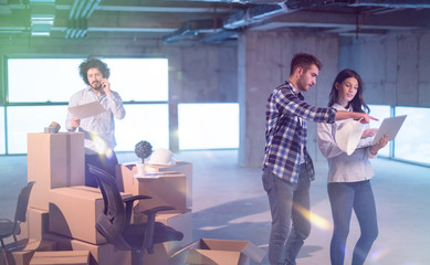 business people in group, architect and engineer on construction site