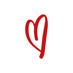 Hand drawn heart, vector illustration doodle, love symbol