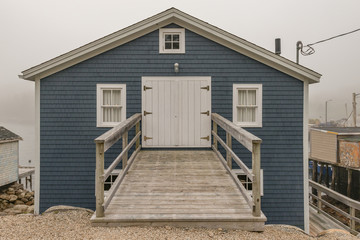 Blue hut on the cove
