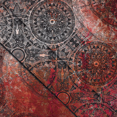 vintage old patterned black red background