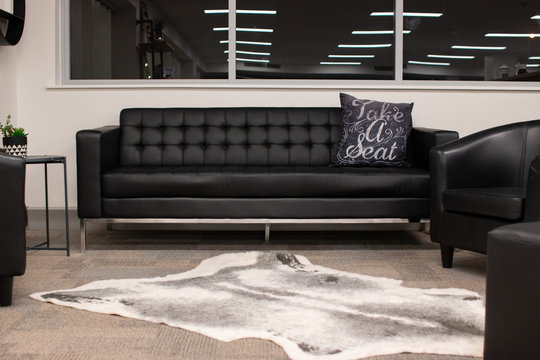 black sofa in office room