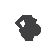 Pregnant woman vector icon. filled flat sign for mobile concept and web design. Pregnant woman belly simple solid icon. Symbol, logo illustration. Pixel perfect vector graphics