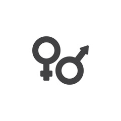 Male and female gender vector icon. filled flat sign for mobile concept and web design. Man and woman simple solid icon. Symbol, logo illustration. Pixel perfect vector graphics