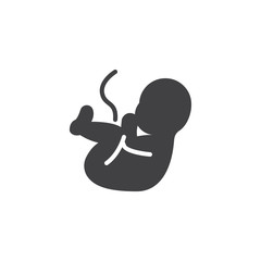 Embryo, baby vector icon. filled flat sign for mobile concept and web design. Human fetus, embryo simple solid icon. Symbol, logo illustration. Pixel perfect vector graphics - obrazy, fototapety, plakaty