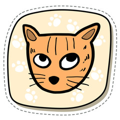 Hand drawn Cat badge