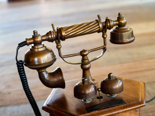 Fototapeta na wymiar vintage telephone daiul to connetion line tecnology