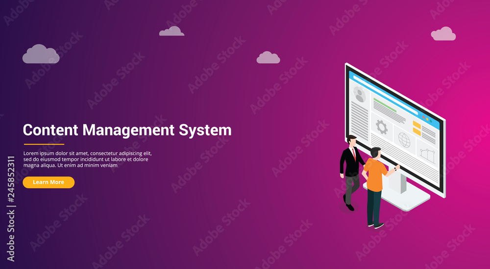 Poster website design page template landing ui ux cms content management system admin template to manage we