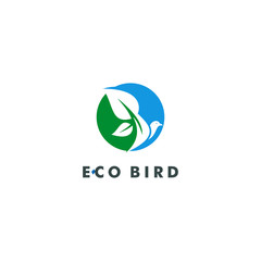 Bird logo leaf icon design vector illustration