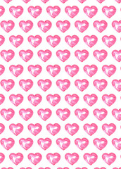 Watercolor hand drawn hearts. Perfect for Valentine's design