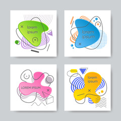 Fototapeta premium Abstract vector modern graphic gradient elements and lines