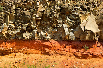  Basalt Flow Bakes Volcanic Ash, between Alturas, California and New Pine Creek, Oregon adjacent to...