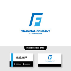 Obraz premium Financial Logo Template, Accounting Logo Template, and Business Card