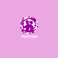 Fun fitness logo - workout logo vector