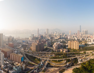 Fototapeta na wymiar Hung Hom district in Kowloon, Hong Kong