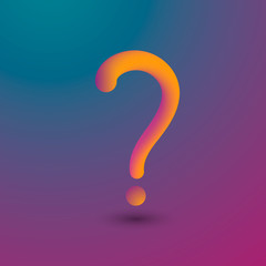 Orange fluid question mark on a colored background