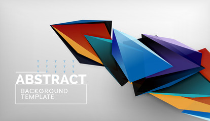 Abstract color triangles geometric background. Mosaic triangular low poly style