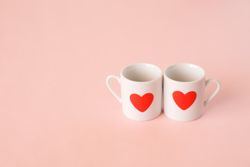 ハートのカップ　カップル　バレンタイン　イメージ