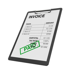 Clipboard with Invoice Template Paper. 3d Rendering