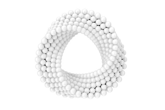 Abstract Impossible White Balls Loop Circle Shape Cross Cap. 3d Rendering