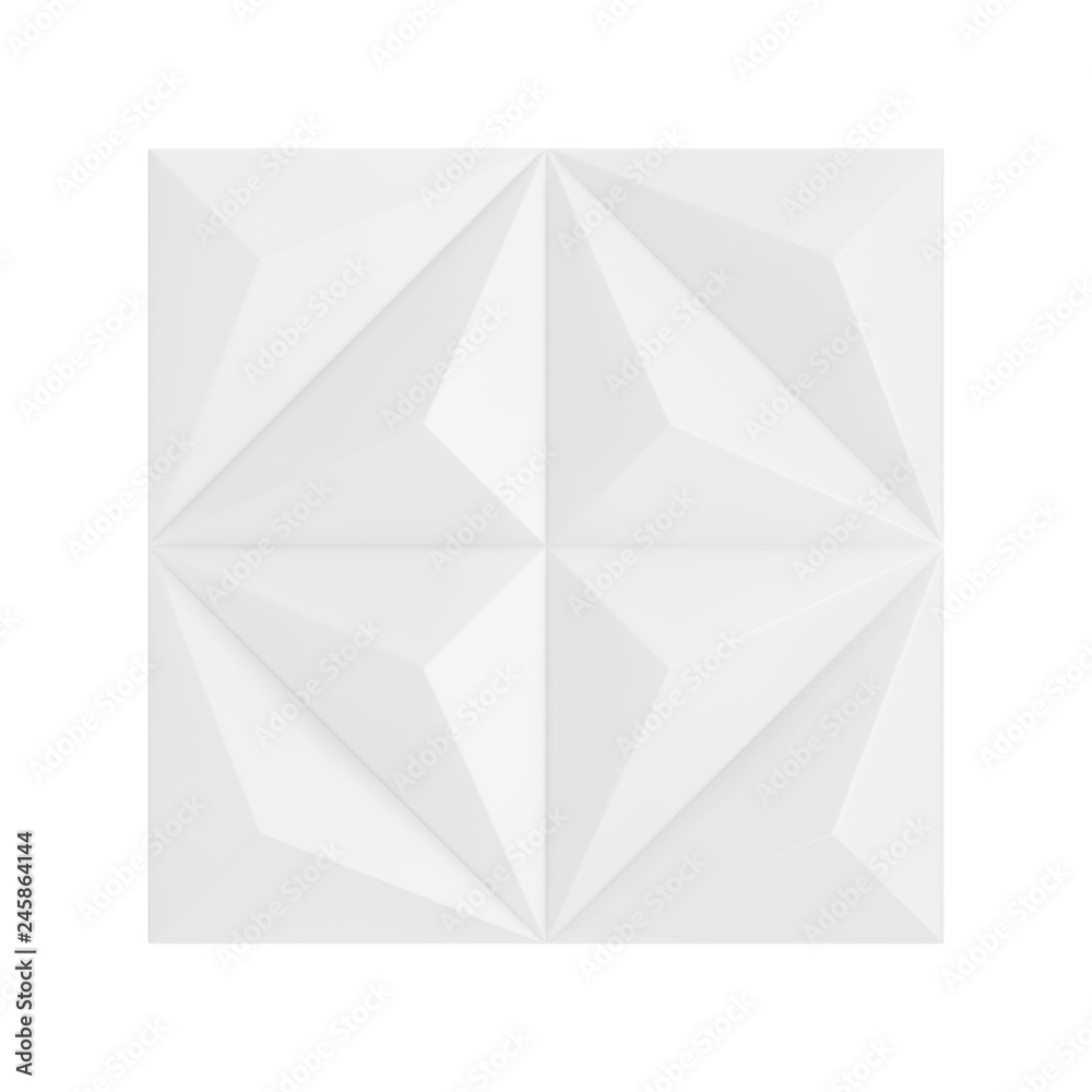 Leinwandbilder white abstract geometric polygonal pyramids wall panel segment. 3d rendering