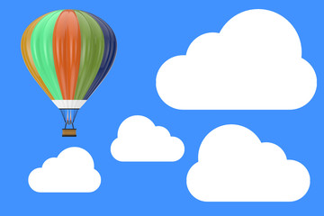 Naklejka premium Hot Air Balloon in the Sky with Clouds. 3d Rendering