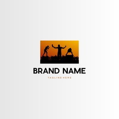 Human Band Concert Silhouette Abstract Illustration Vector Logo