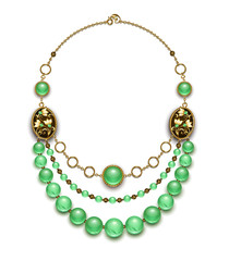 Beads from chrysoprase