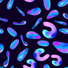 Abstract liquid colorful shapes, seamless pattern