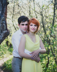 Fototapeta premium Romantic couple in spring.