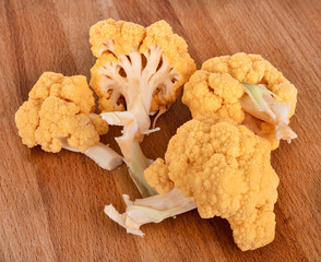 orange cauliflower in studio