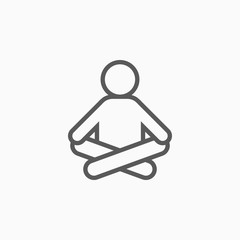 meditation icon, yoga vector